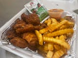 Deep Fried Chicken Wings & Fries