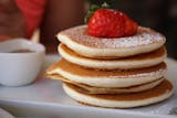 Three Golden Brown Pancakes Breakfast