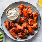 Chicken Wings With Fries And Salads