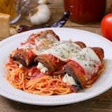Eggplant Rollatini on a Bed of Pasta