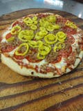 19. Pepperoni, Sausage & Hot Peppers Pizza