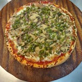 16. Sausage, Mushrooms & Green Peppers Pizza