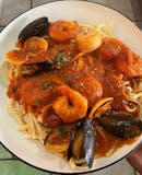 Red seafood pasta
