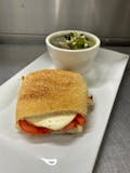 Half chicken caprese panini & soup