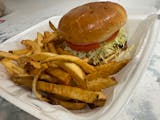 Crab cake sandwich with Fresh cut fries