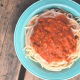 Spaghetti with Garlic Bread Lunch