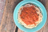 Spaghetti with Garlic Bread Lunch