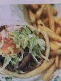 Lamb Gyro with Fries & a Can of Soda