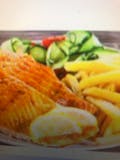 Fried Salmone with Fries or Salad