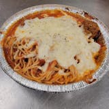 36. Baked Spaghetti with Meatballs