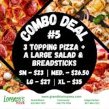 Three Toppings Pizza, Large Salad & Bread Stix Combo