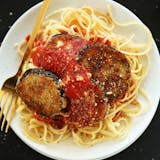 Eggplant Parmesan with Spaghetti