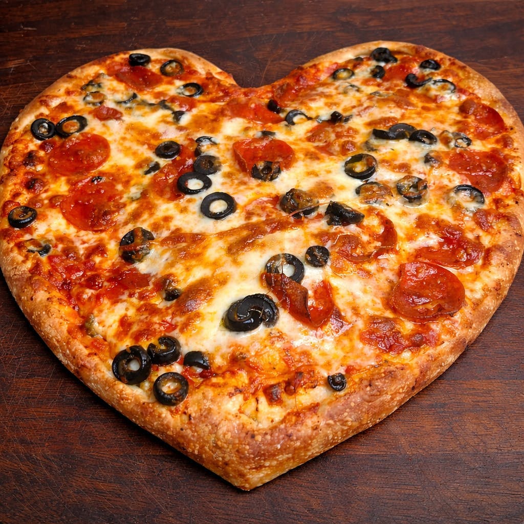 Heart-shaped Pizza