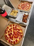 #2 Two Large 1-Topping Pizzas 1 lb. Chicken Wings, 2-Liter Soda & 5 Breadsticks Carryout Special