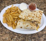 Chicken Bacon Ranch Quesadilla w/ French Fries