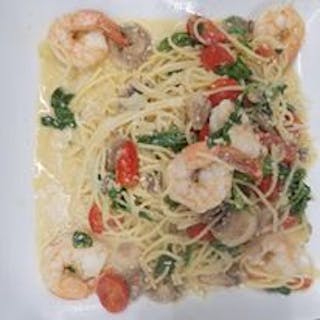 Shrimp Over Pasta