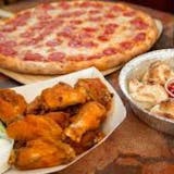 Large Cheese Pizza, French Fries, 6 Wings & 2 Liter Soda Sunday Pick Up Special