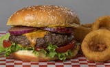 Cheeseburger with Onion Rings