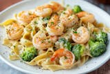 Fettuccine Alfredo with Shrimp & Broccoli