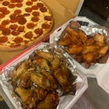 X-Large One Topping Pizza & 24 Wings Special