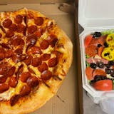 X-Large One Topping Pizza & Small Antipasto Special