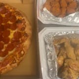 X-Large One Topping Pizza, 12 Wings & 1 Lb. Boneless Wings Special