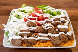 Fried Meatball Over Rice
