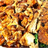 Jerk Chicken, Shrimp & Salmon Rice Platter