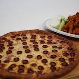 Half Cheese & One Topping Pizza & 10 Boneless Wings Special