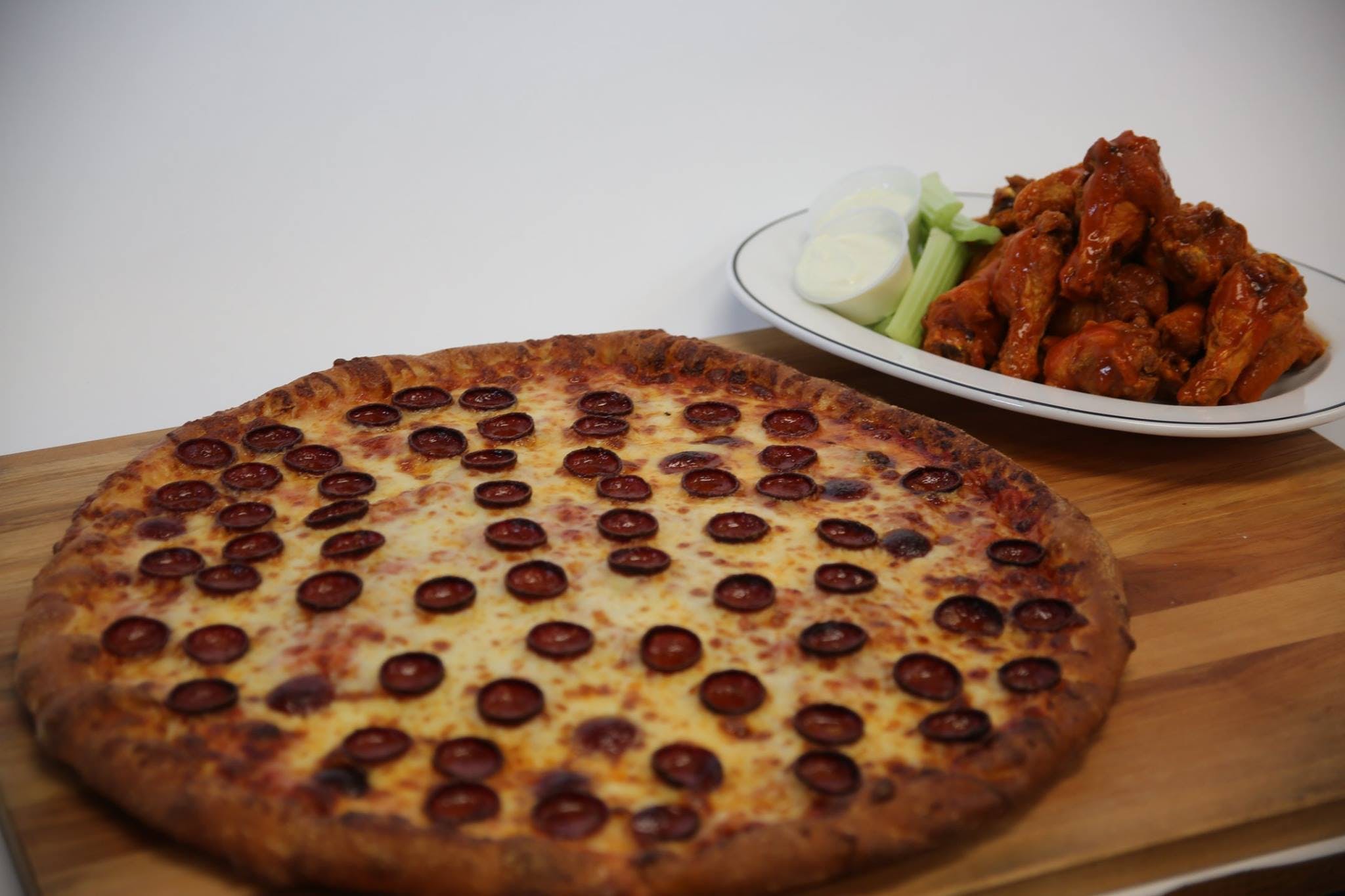 Half Cheese & One Topping Pizza & 10 Wings Special
