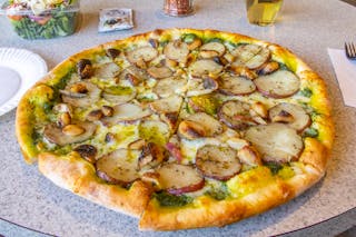 Potato Pesto Garlic Pizza