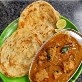 Chicken Chettinad with Malaysian Parathas