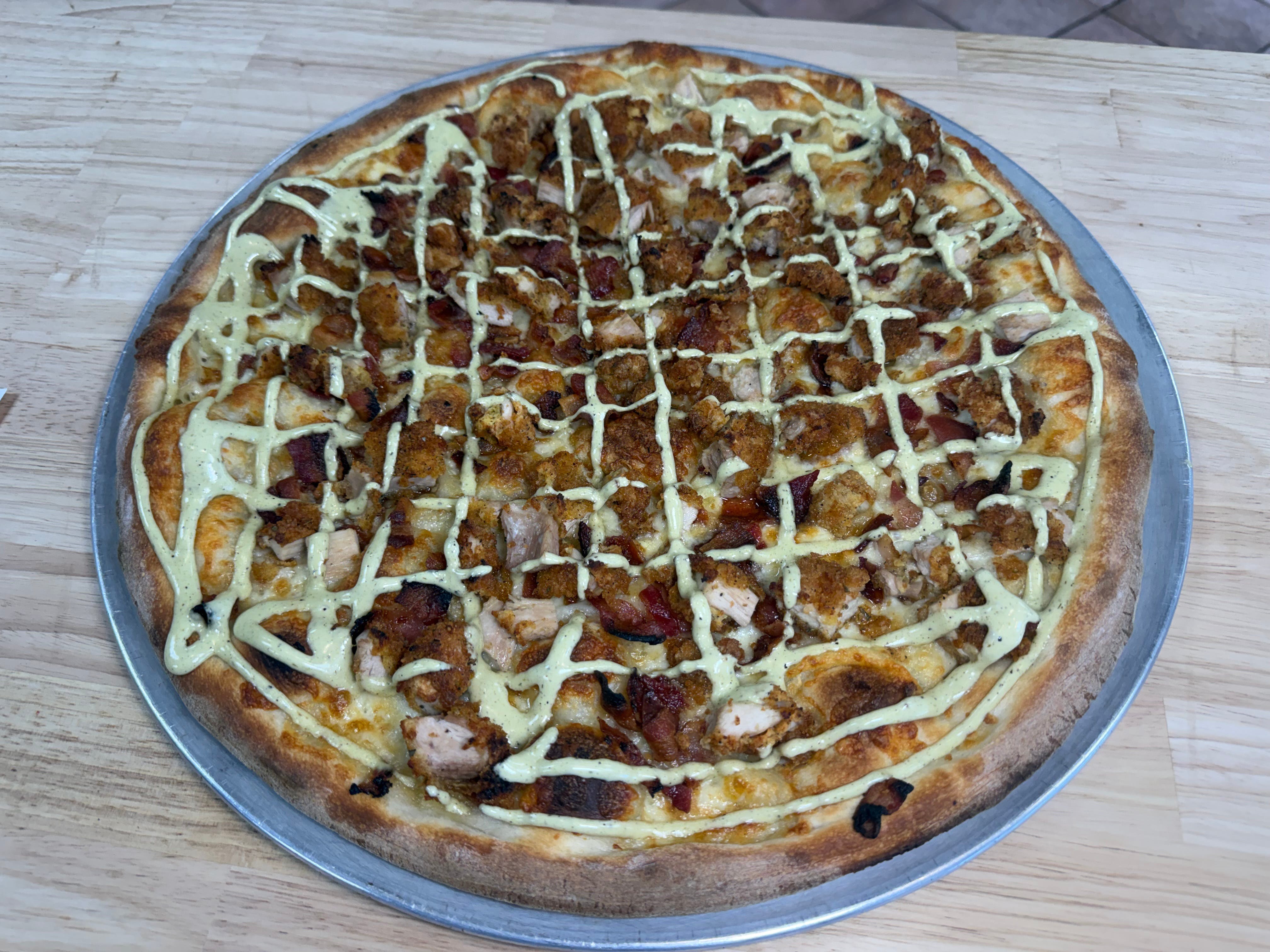 Chicken Bacon Poblano Ranch Pizza