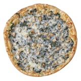 Tuscan Chicken Pizza (Grilled chicken, spinach, olive oil, garlic, mozzarella & Romano cheese)