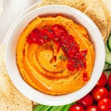 Fire Roasted Pepper Hummus with Pita