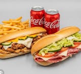 Two-8” Subs, 2 Fries, 2 Cans Soda