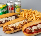 Three-8” Sub, 3 Fries, 3 Cans Soda