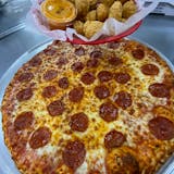 X-Large  Pepperoni Pizza with 20 pieces Boneless Wings Special
