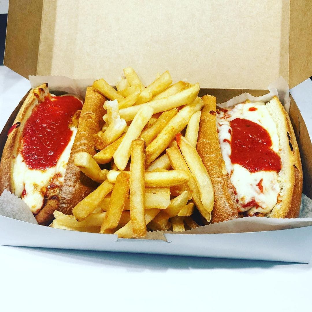 Chicken Parmigiana Sandwich & French Fries Sunday Specia