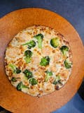Shrimp Broccoli Alfredo Pizza