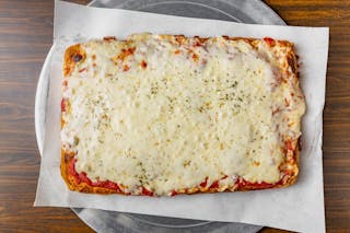 Sicilian Pie with Cheese on Top