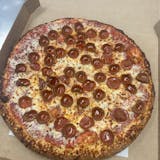 2 large 2 toppings pizzas $36.99