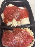 Homemade Manicotti with Spaghetti and Meatball