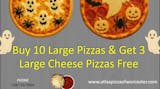 10 Large Cheese Pizzas & Get Three Large Cheese Pizzas Free Special