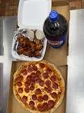 14" Large Pizza with 2 Topping, 10 Wings & 2 Liter Soda Special