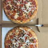 2 Medium 2 toppings pizzas