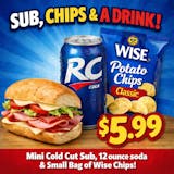 Mini Sub, Chips & Drink Special