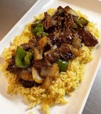 Steak Tips Over Rice