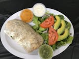 Carne Enchilada Burrito with Salad