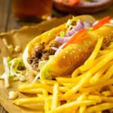 Footlong cheeseburger Sub with Fries